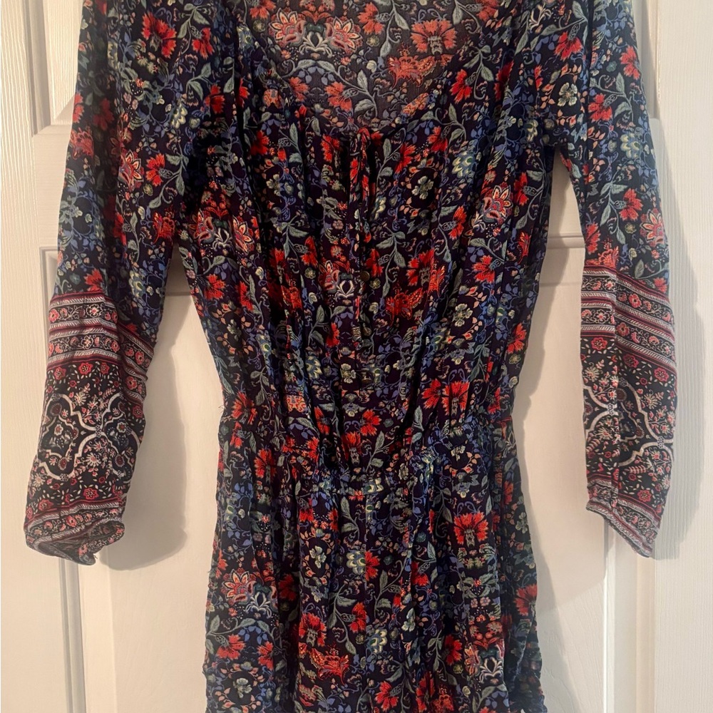 American Eagle Outfitters Floral Long Sleeve Romper